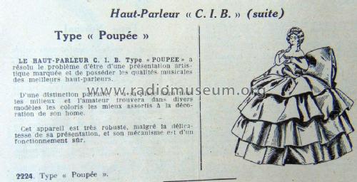 Haut-parleur Poupée ; CIB C.I.B., Imbault (ID = 2536734) Speaker-P