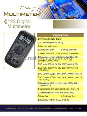 Digital Multimeter 123; CIE, Chung (ID = 2916710) Equipment