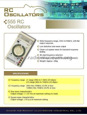 RC Oscillators 555; CIE, Chung (ID = 2917039) Equipment