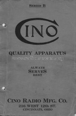 Cino Quality Apparatus Bulletin 1-22; CINO Radio (ID = 2961261) Paper