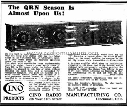 Short Wave Regenerative Tuner ; CINO Radio (ID = 978416) mod-pre26