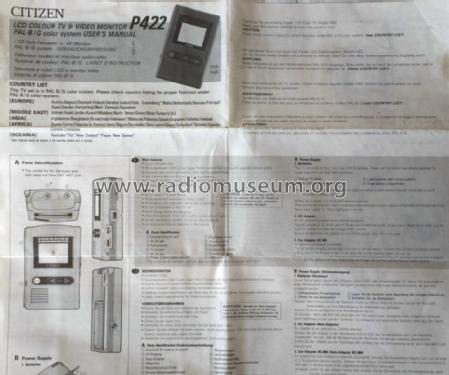 LCD Pocket Color TV P422-ID; Citizen Electronics (ID = 1483713) Télévision