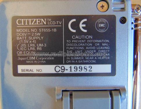 LCD Colour TV ST655-1B; Citizen Electronics (ID = 2729147) Television