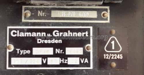 Niederfrequenz-Tongenerator GF4 ; Clamann & Grahnert; (ID = 2600871) Equipment