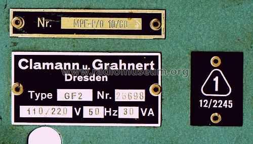Tonfrequenz-Generator GF2; Clamann & Grahnert; (ID = 651796) Equipment