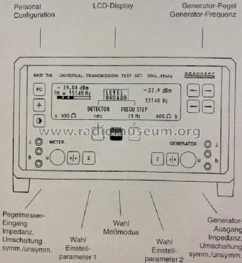 Universal Transmission Test Set - Universal-NF-Messplatz MP74; Präcitronic Dresden, (ID = 3075567) Equipment