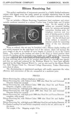 Blitzen Receiving Set ; Clapp-Eastham Co.; (ID = 2095772) mod-pre26