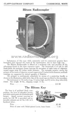 Radio Telegraph Apparatus Catalog S; Clapp-Eastham Co.; (ID = 1301923) Paper