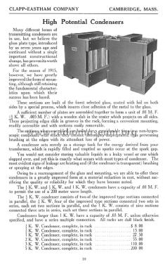 Radio Telegraph Apparatus Catalog S; Clapp-Eastham Co.; (ID = 1301924) Paper