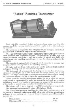 Radio Telegraph Apparatus Catalog S; Clapp-Eastham Co.; (ID = 1301938) Paper