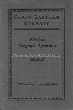 Wireless Telegraph Apparatus Catalog M; Clapp-Eastham Co.; (ID = 1008754) Paper