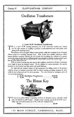 Wireless Telegraph Apparatus Catalog M; Clapp-Eastham Co.; (ID = 1008759) Paper