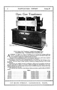 Wireless Telegraph Apparatus Catalog M; Clapp-Eastham Co.; (ID = 1008764) Paper