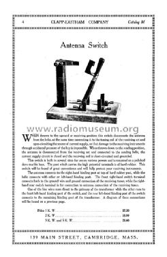 Wireless Telegraph Apparatus Catalog M; Clapp-Eastham Co.; (ID = 1008767) Paper