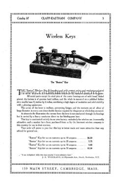 Wireless Telegraph Apparatus Catalog M; Clapp-Eastham Co.; (ID = 1008768) Paper