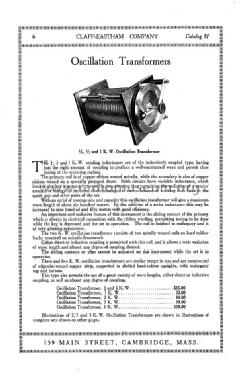 Wireless Telegraph Apparatus Catalog M; Clapp-Eastham Co.; (ID = 1008769) Paper