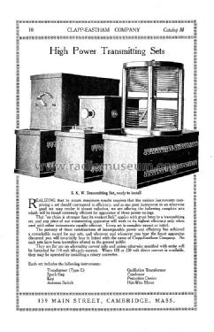 Wireless Telegraph Apparatus Catalog M; Clapp-Eastham Co.; (ID = 1008773) Paper