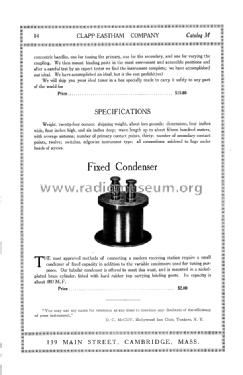 Wireless Telegraph Apparatus Catalog M; Clapp-Eastham Co.; (ID = 1008777) Paper