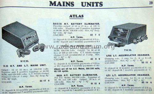 Atlas Battery Eliminator SA12/25; Atlas Brand H. (ID = 2415938) Power-S