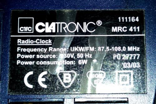 Digital Alarm Clock Radio MRC411; Clatronic; Kempen (ID = 2373844) Radio