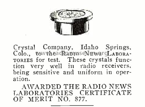 Crystal Steel Galena; Clearco Crystal Co.; (ID = 2947682) Radio part