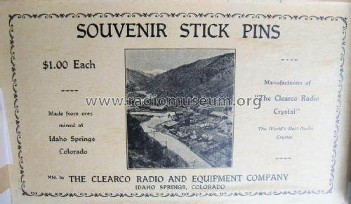 Souvenir Stick Pins ; Clearco Radio & (ID = 2947780) Misc