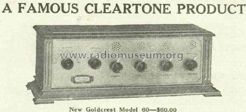 Goldcrest 60; Cleartone Radio Co.; (ID = 448546) Radio