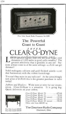 Super Clear-O-Dyne Model 80; Cleartone Radio Co.; (ID = 1543562) Radio