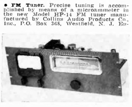 FM Tuner HP-14; Collins Audio (ID = 2782670) Radio