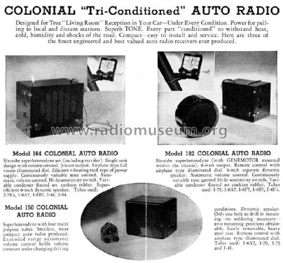 150 ; Colonial Radio Co.; (ID = 1578203) Car Radio