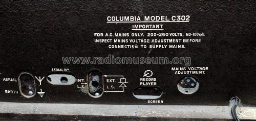 C302; Columbia Graphophone (ID = 2959390) Radio