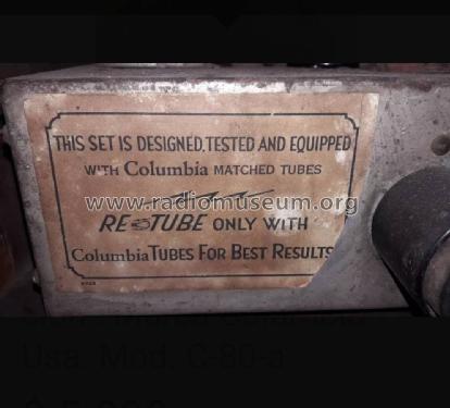 C-80A ; Columbia Phonograph, (ID = 2545797) Radio