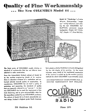Cambridge 44; Columbus Brand; (ID = 2765300) Radio