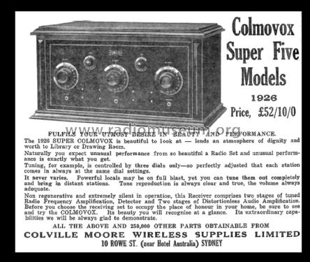 Colmovox Super 5 ; Colmovox Brand, (ID = 2624396) Radio