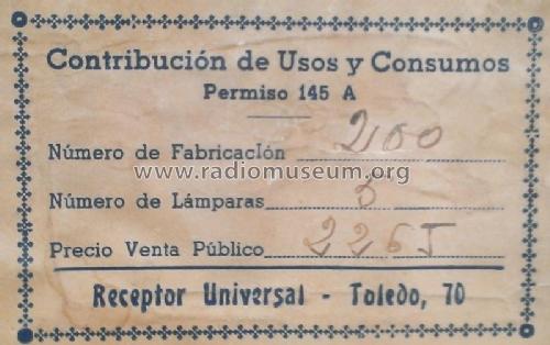 Desconocido - Unknown 1 Madera Dial cuadrado 4 mandos 2 bandas Serie Roja; Universal Radio, (ID = 1821101) Radio