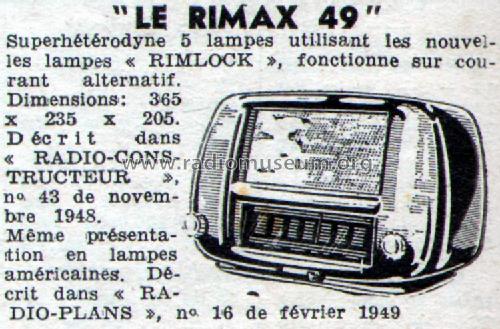 Rimax 49; Comptoir MB (ID = 543253) Radio