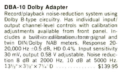 Dolby Adapter DBA-10; Concord Electronics (ID = 3108204) Ampl/Mixer