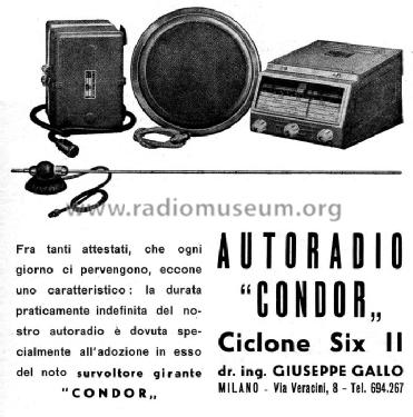 Cyclone Six ; Condor Ing. Gallo; (ID = 769238) Car Radio