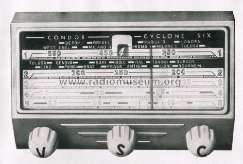 Cyclone Six I Serie; Condor Ing. Gallo; (ID = 2537003) Car Radio