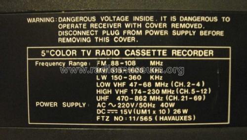 5' Color TV Radio Cassette Rec. ; Conic International (ID = 1241247) TV Radio