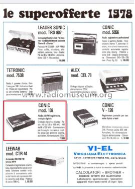 AM/FM Radio Recorder with Digital Clock 108; Conic International (ID = 3044037) Radio