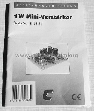 Mini-Verstärker 1 Watt Best.-Nr.: 116831; Conrad Electronic (ID = 1707916) Kit