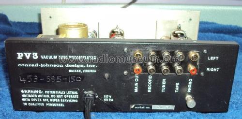 Vacuum Tube Preamplifier PV3; Conrad-Johnson (ID = 3019829) Ampl/Mixer