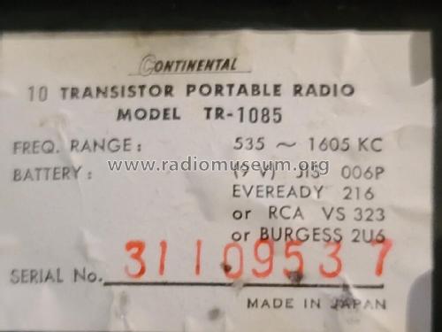 10 Transistors TR-1085; Continental (ID = 2865437) Radio