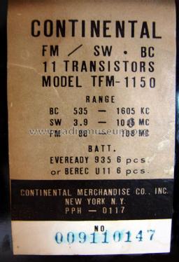 TFM-1150-B ; Continental (ID = 1805515) Radio