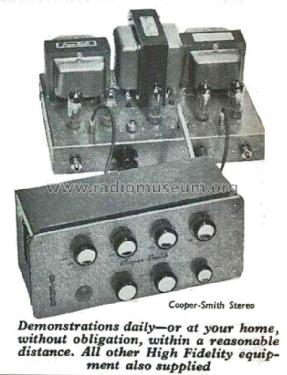 Stereo Amplifier & Control Unit ; Cooper-Smith Brand, (ID = 2778925) Ampl/Mixer