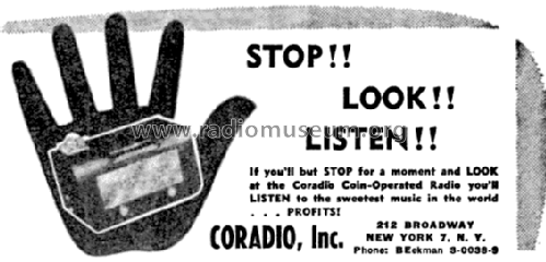 Coin Operated Radio ; Coradio Inc.; New (ID = 2532969) Radio