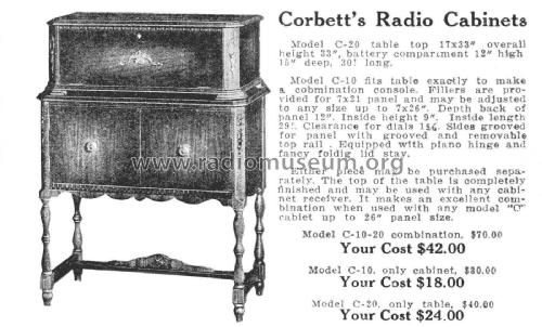 C-10-20 Radio Cabinet; Corbett Cabinet Mfg. (ID = 2635432) Cabinet