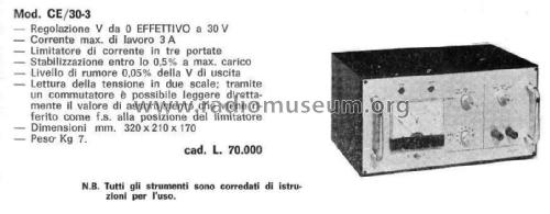 Alimentatore Stabilizzato Regolabile CE/30-3; Corbetta, Sergio (ID = 2487131) Fuente-Al