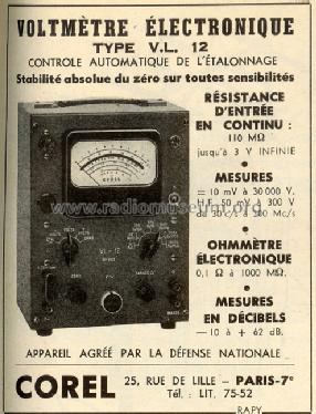 Voltmètre électronique VL 12; Corel; Paris (ID = 452595) Ausrüstung